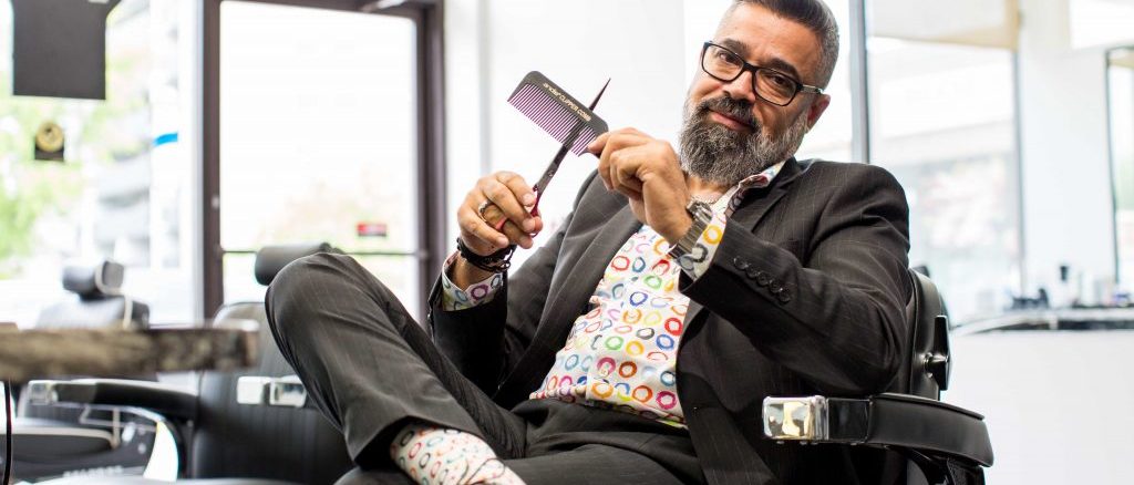 A barber chair at Khalil Barbershop